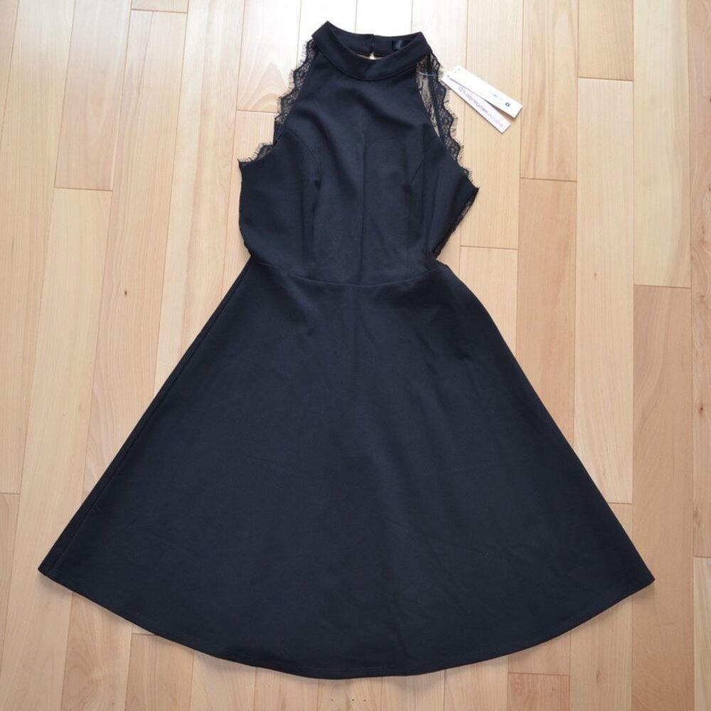 NWT Aqua Fit and Flare Dress with Lace Back